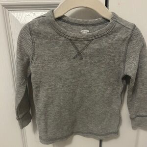 Two Old navy thermal long sleeve boy shirts size 18-24 months